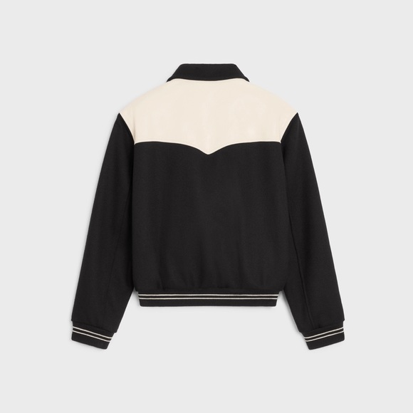 Celine x Hedi Slimane Black Western Teddy Varsity Jacket US L / EUR 54 - Picture 2 of 10